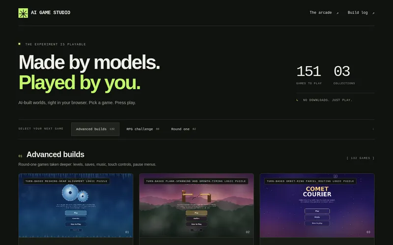 AI Game Studio game shelf